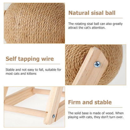 Cat Scratching Ball Natural Sisal Cat Scratcher Toy with Catnip