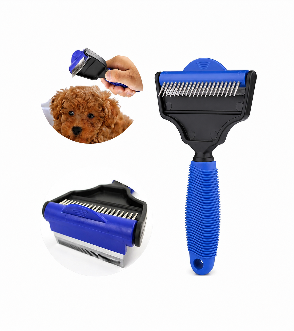 The Desheddinator - Versatile Grooming Tool: Undercoat Rake for Dogs, Cats, and Horses, Deshedding Brush and Comb for Pet Grooming