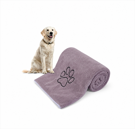 Dog Towel Super Absorbent Pet Bath Towel Microfiber Dog Drying Towel for Small, Medium, Large Dogs and Cats 30Inch X 50Inch Purple